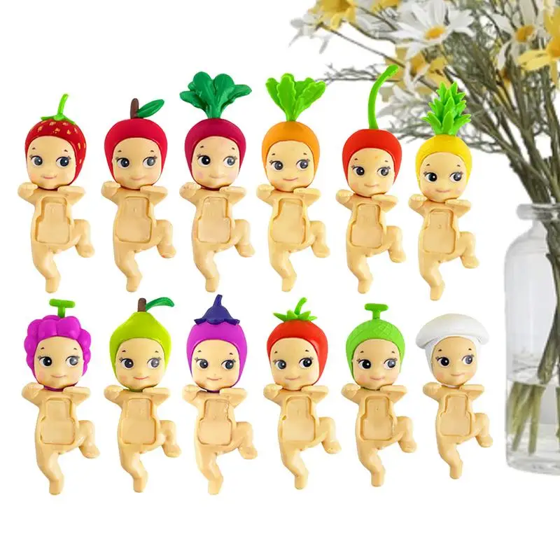 

12pcs/set soony angel Mobile Phone Ornaments Cute Anime Series Model Fruit Series Crafts Computer Decorations for kids gifts