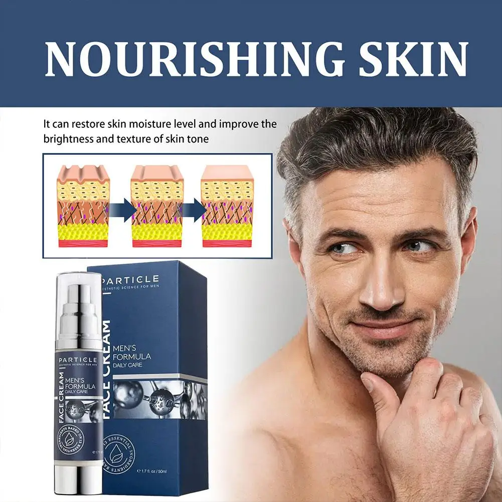 50 مل 1.7 أوقية الجسيمات 6 في 1 كريم وجه للرجال مرطب مضاد للشيخوخة يقلل من التجاعيد والبقع الداكنة وأكياس العين ترطيب العناية بالبشرة #2