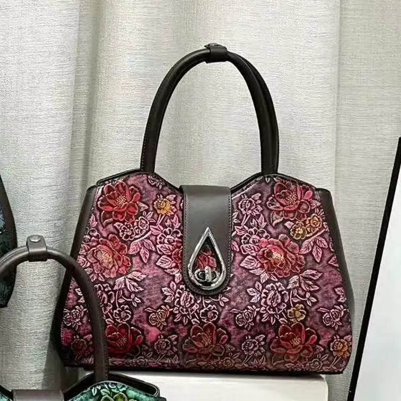 2026 New Versatile Large Handbag Mothers, Vintage Light Luxury Large Capacity Women's Bag Middle-Aged Ladies