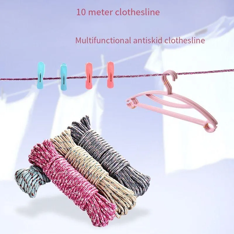 10M Clothesline Clothes Drying Rope Portable Travel Clothesline for Outdoor Laundry Clothesline Windproof Clothes Line Hanger