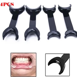 Dental Equipment Dental Lip Cheek Retractor Mouth Opener Orthodontic Equipment Clear/Black T-Shaped Lip Retractors 4pcs