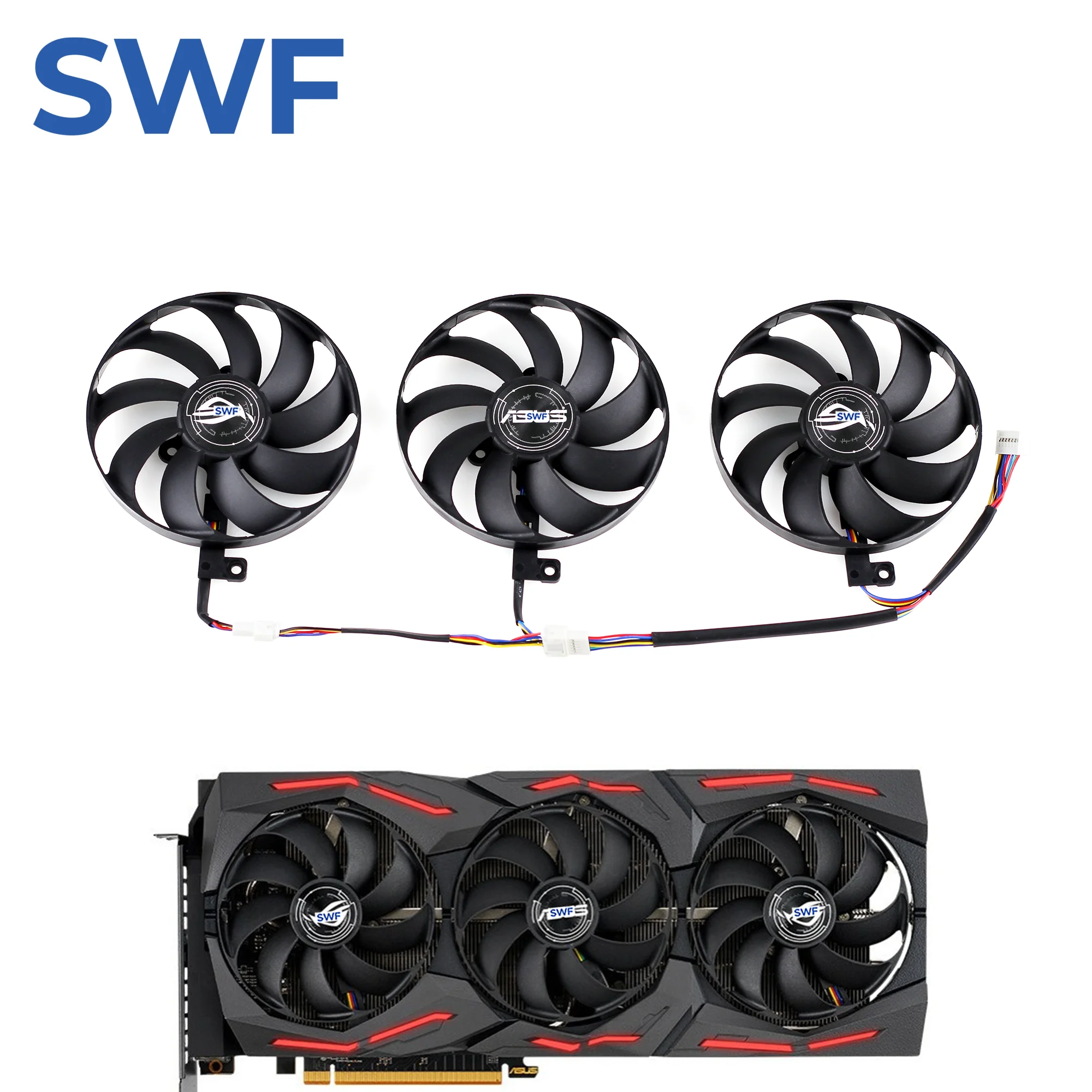 

88MM FDC10H12S9-C Cooling Fan For ASUS ROG STRIX RTX 2070 2080 SUPER Ti GAMING RX 5600 5700 XT OC Graphics Card Fan T129215SU