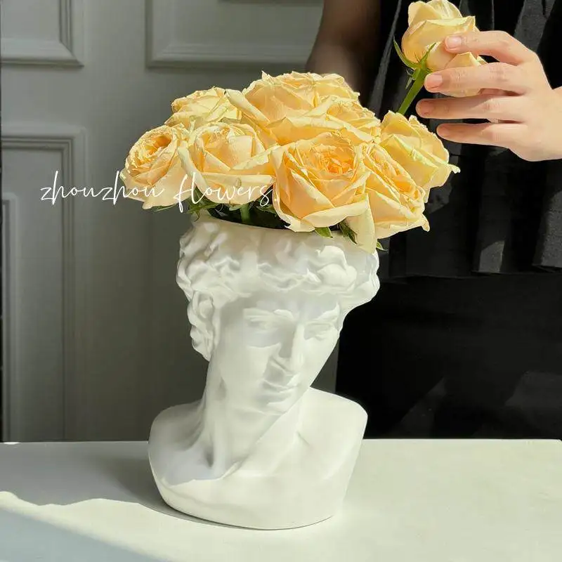 Ceramic figure living room ornament storage bucket vintage decoration