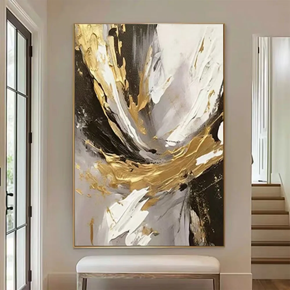 Nordic Hand-Painted Landscape Oil Painting On Canvas Abstract Urban Street Scene Wall Art Pictures Modern Poster Decor Home Gift
