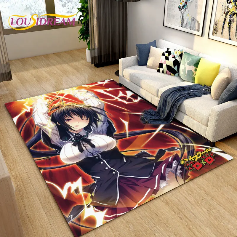 3D High School D×D Sexy Anime  Area Rug,Carpet Rug for Living Room Bedroom Sofa Doormat Decoration,kids Play Non-slip Floor Mat