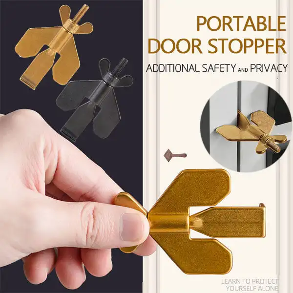 

Mintiml®Portable Travel Safety Door Stopper Self-Defense Anti-theft Door Stopper Childproof Door Lock Safety Home Latch