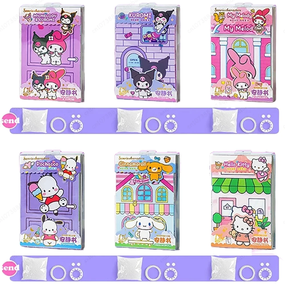 MINISO Quiet Book Kuromi Cinnamoroll My Melody Handmade DIY Children Toys Development Hands Ability Girl's Birthday Gift