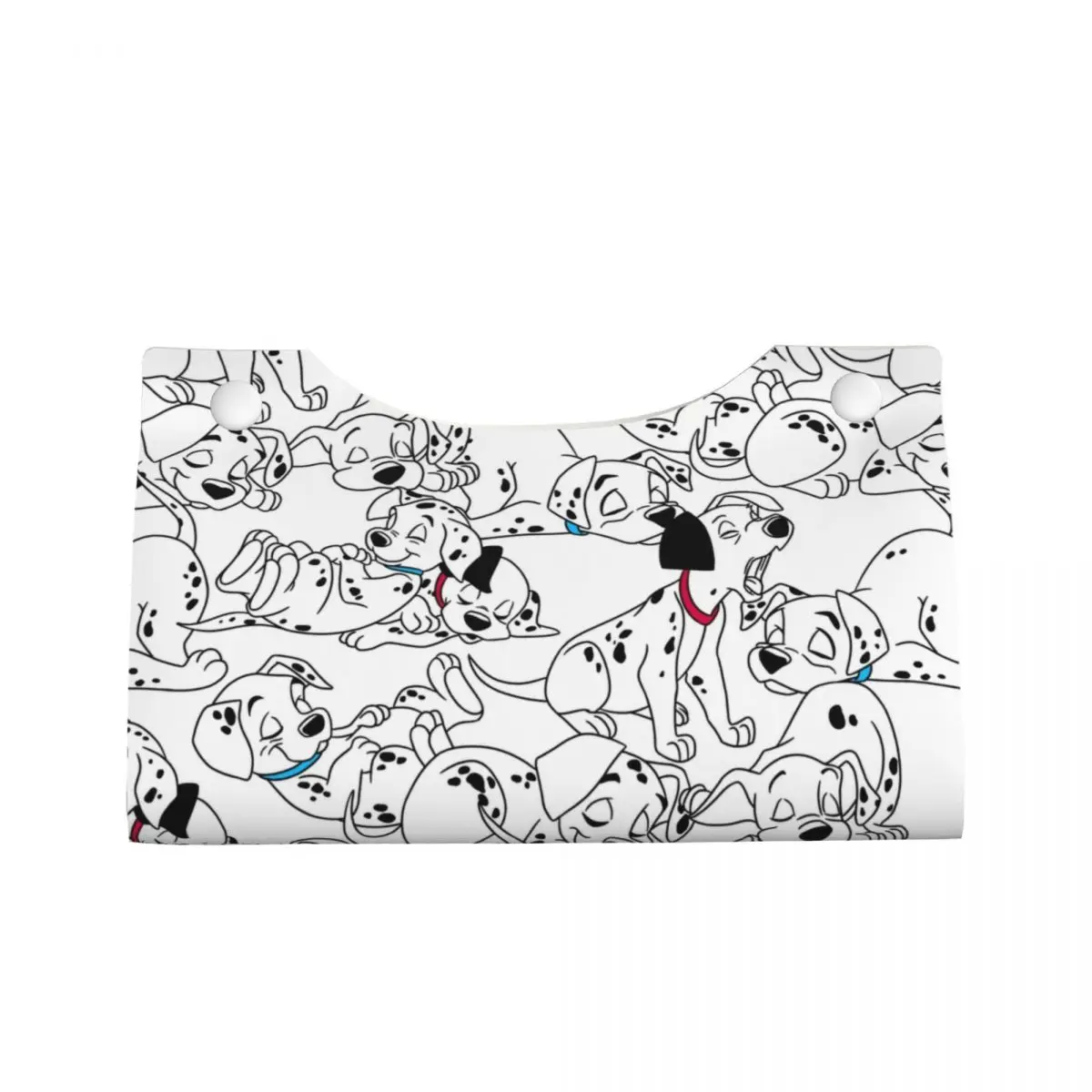 Custom Cute Sleeping Dalmatians Dog Tissue Box Cover PU Leather Rectangular Dalmatian Puppy Facial Tissues Holder for Office