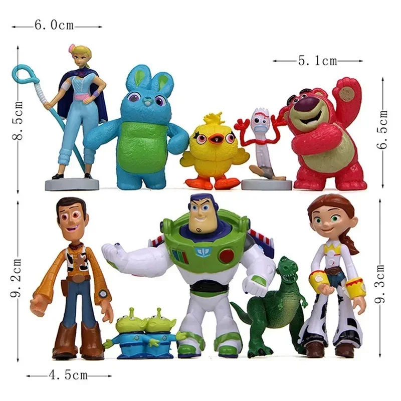 Disney 7PCS Toy Story 4 Action Figures Toys Woody Jessie Buzz Lightyear Forky Pig Bear Figura Model Doll Figurine Kids Boy Gifts