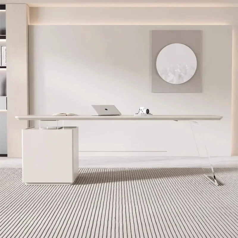 Cream wind suspension desk acrylic modern simple desk writing table household designer boss table