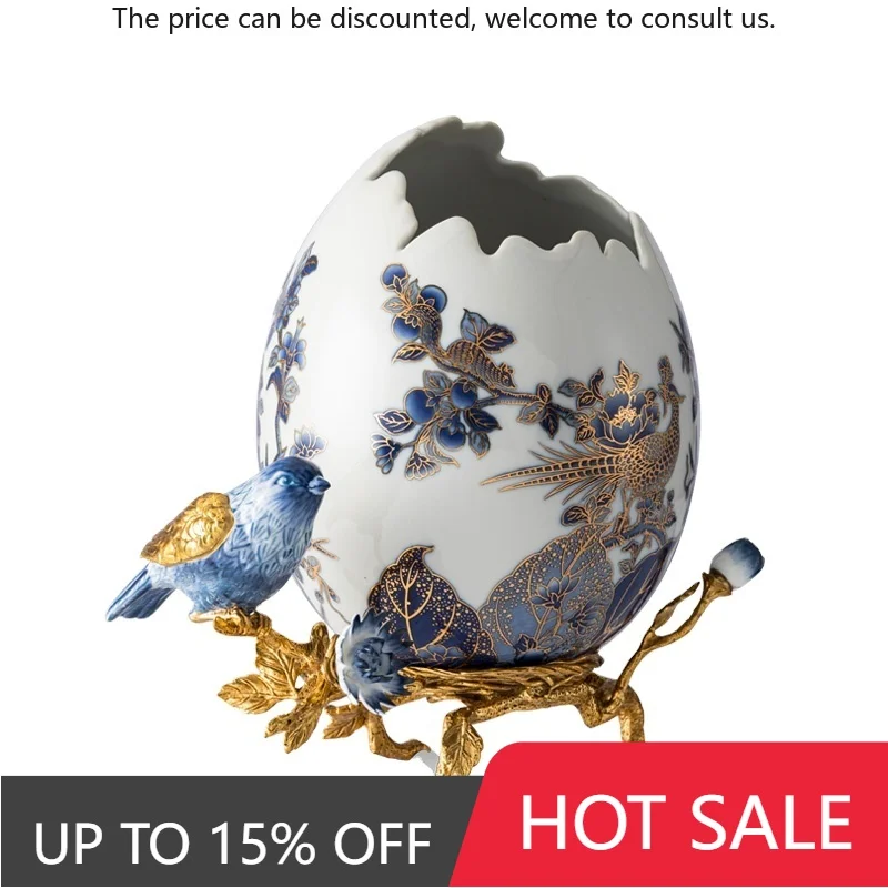 

Retro Creative European White Living Home Wave Mouth Ceramic Hand-painted Vase Ceramic Handmade Flowers With Copper From China
