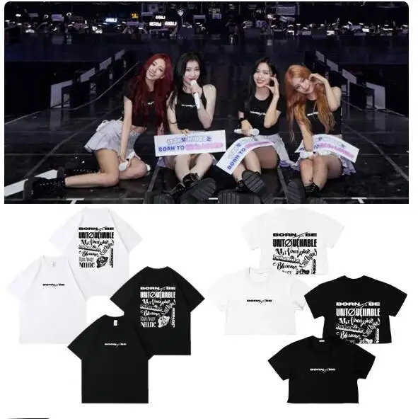 ITZY BORN TO BE T Shirt Kpop YEJI Lia RYUJIN YUNA Same T-shirt Women Men Cotton High Quality Short Sleeve Tee Fashion Crop Tops