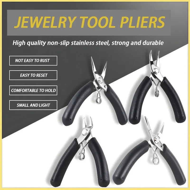 4 Inch Electronic Scissors Multifunctiona Mini Pliers Jewelry Curved Pointed Nose Diagonal Pliers Hand Electric Tools Cutter