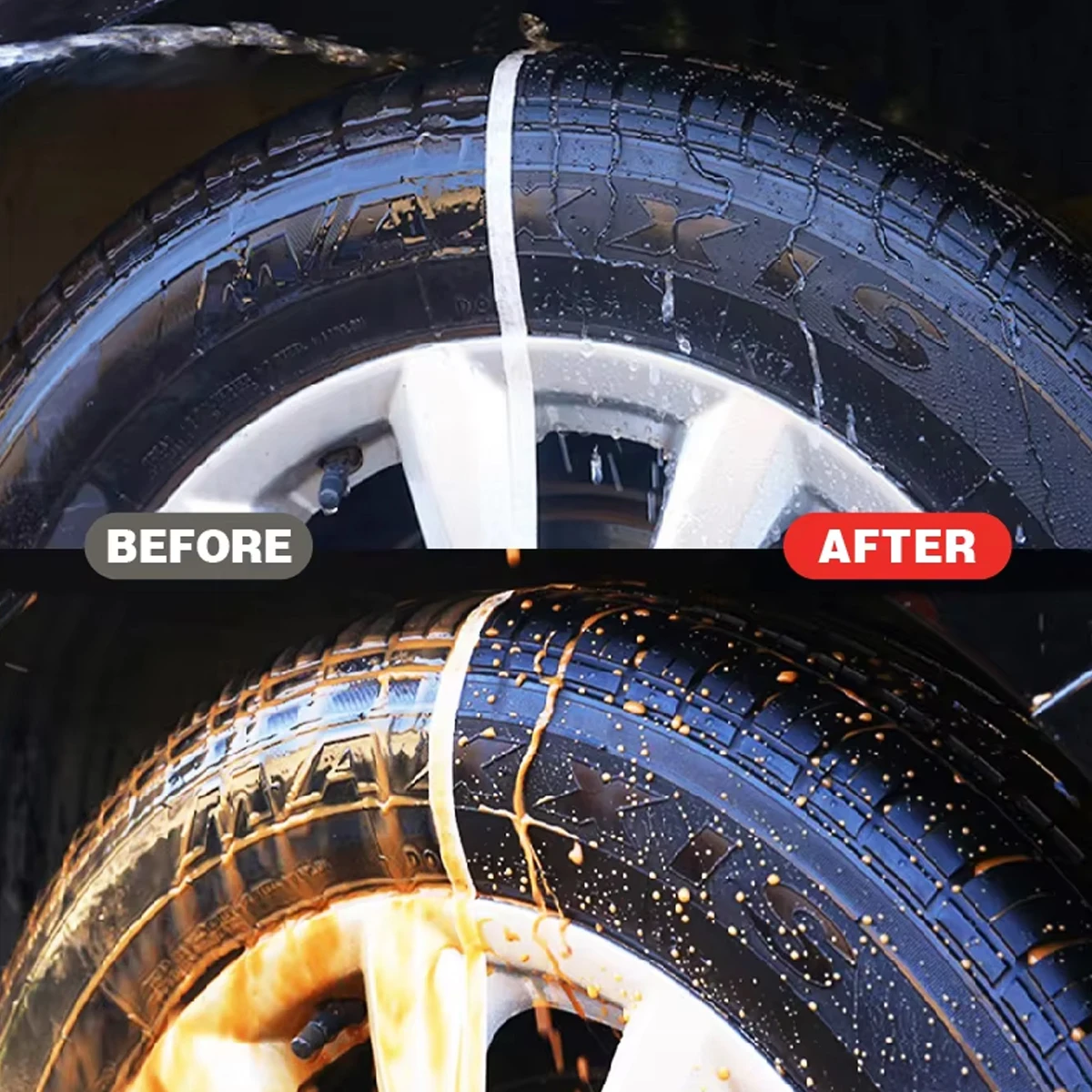 Car Tire Shine Coating Type Wax Polish High Gloss Agent Long Lasting Protection Type Shiny Cream Polisher Auto Tire Renovator