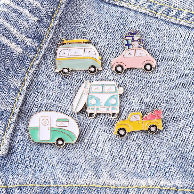 Wagon Ambulance Motorcycle Sports Car Shape Alloy Brooch Clothing Accessories Backpack Brooch Badge Lapel Pin Car Brooch Station