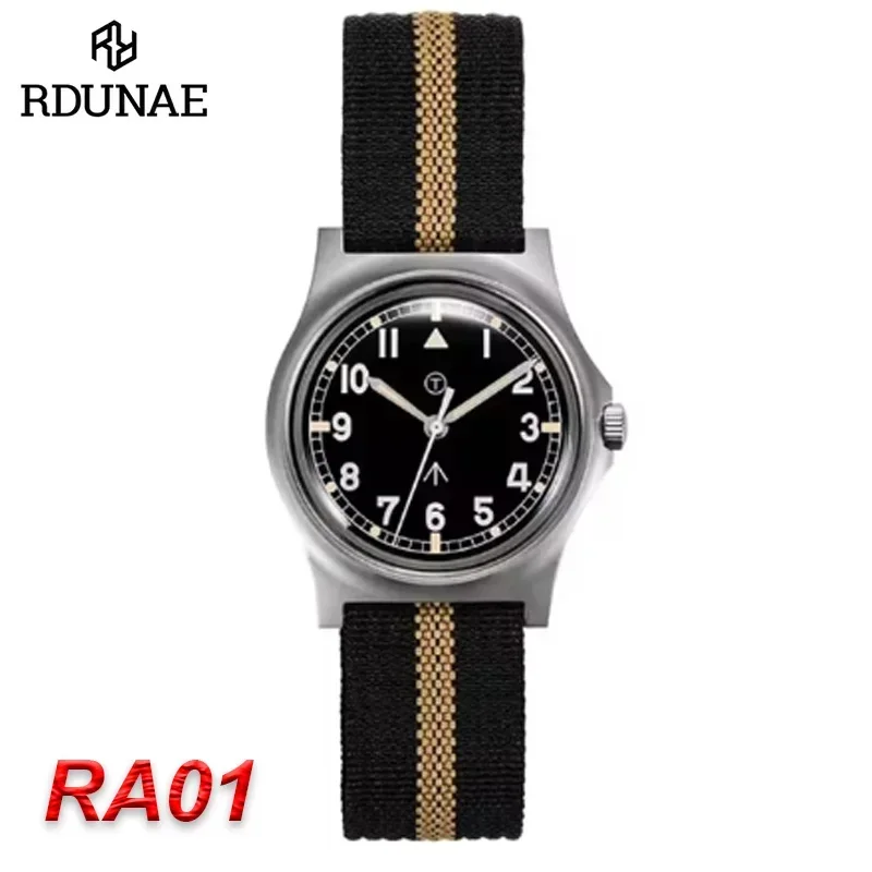 RDUNAE RA01 RA02 RA03 RA05 RA06 Vintage Quartz Watch K1 Mineral Crystal Stainless Steel Luminous Waterproof Men Fashion Watches