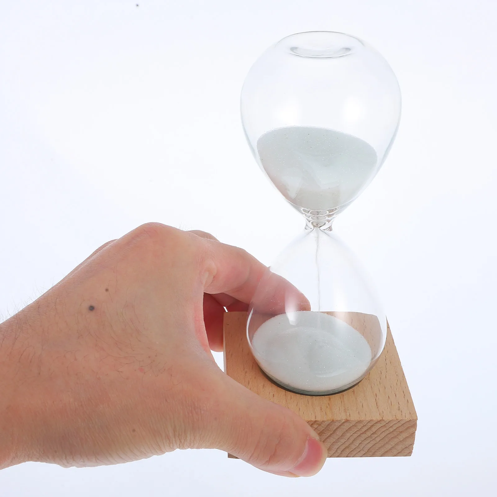 

Timer Glass Hourglass Desktop Sandglass Tabletop Household White Transparent