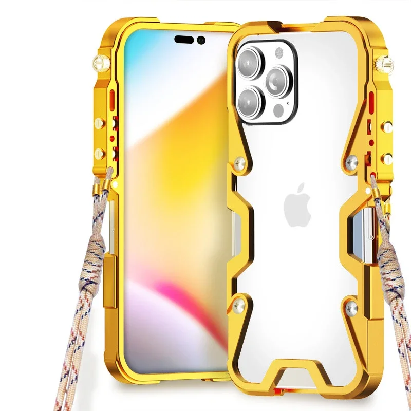 

Armor Screw Metal Frame Shockproof Cover For iphone 15 14 13 12 Pro Max 14 Plus Aluminium Bumper Cases Heavy Duty Fundas