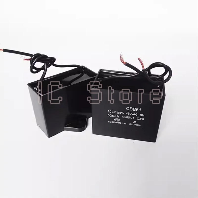 5PCS CBB61 450V Start Capacitor 0.8/1/1.5/1.8/2/2.5/3/4/5/6/7/8/10/12/15/18/20UF Fan Motor Run Rectangle Capacitor