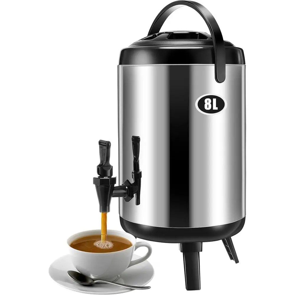 

Термос-диспенсер из нержавеющей стали с насосом для горячих и холодных напитков, объем 8 л