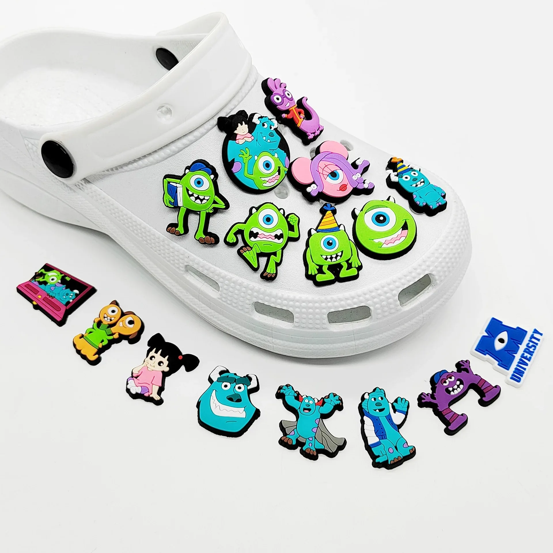 Cute Monster Cartoon Clog Shoe Charms Set, PVC Removable Shoe Decorations, Colorful DIY Hole Shoe Ornaments Accessories