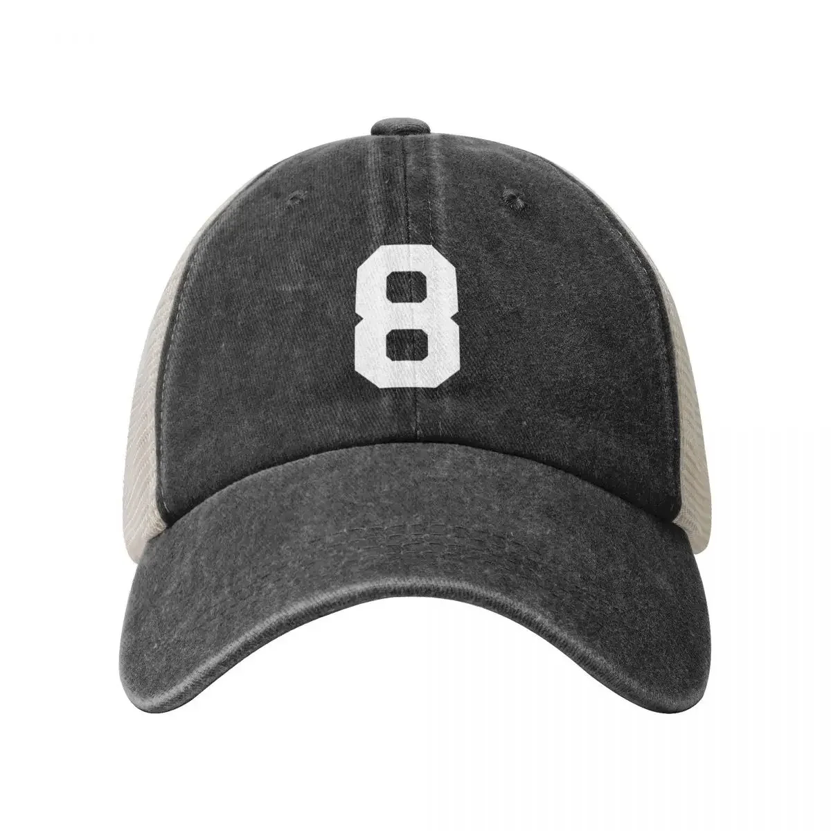 Number 8, White eight, Sports number 8 Baseball Cap Hood Rugby Vintage Designer Hat Men Luxury Brand Women's