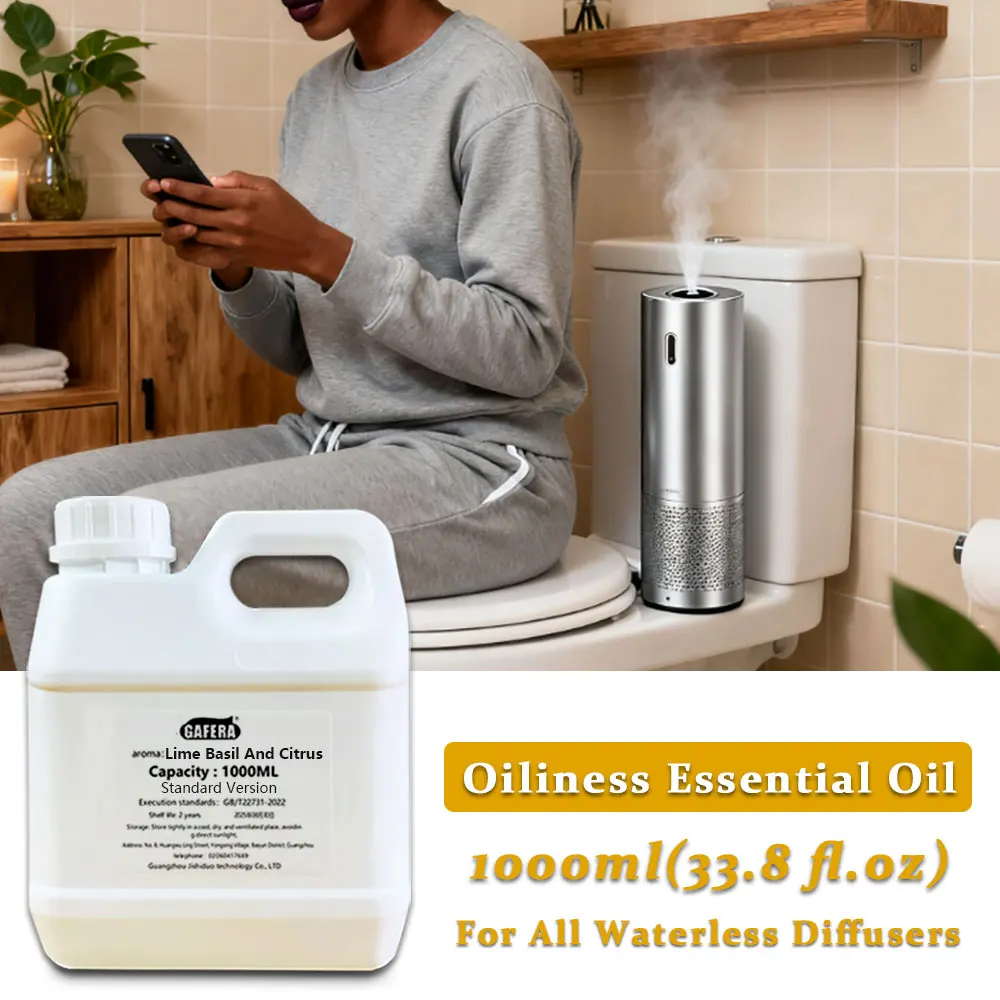 

GAFERA 1000ml(33.8 fl.oz) Lime Basil And Citrus Essential Oils - For All Waterless Diffuser, Diffuser Replenish Aromatherapy Oil