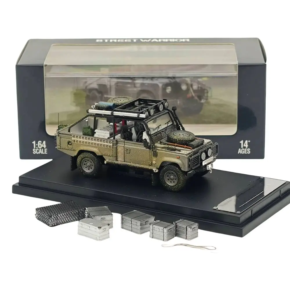 STREET WARRIOR 1/64 para Defender Tomb Raider x Limited 499 modelo fundido a presión coche colección en miniatura modelos de vehículos de juguete