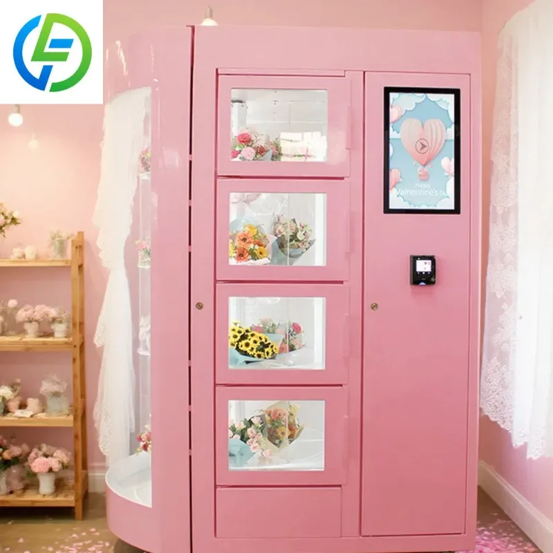 Flower Vending Machine Ideal for High-Traffic Locations Fresh Green Plants