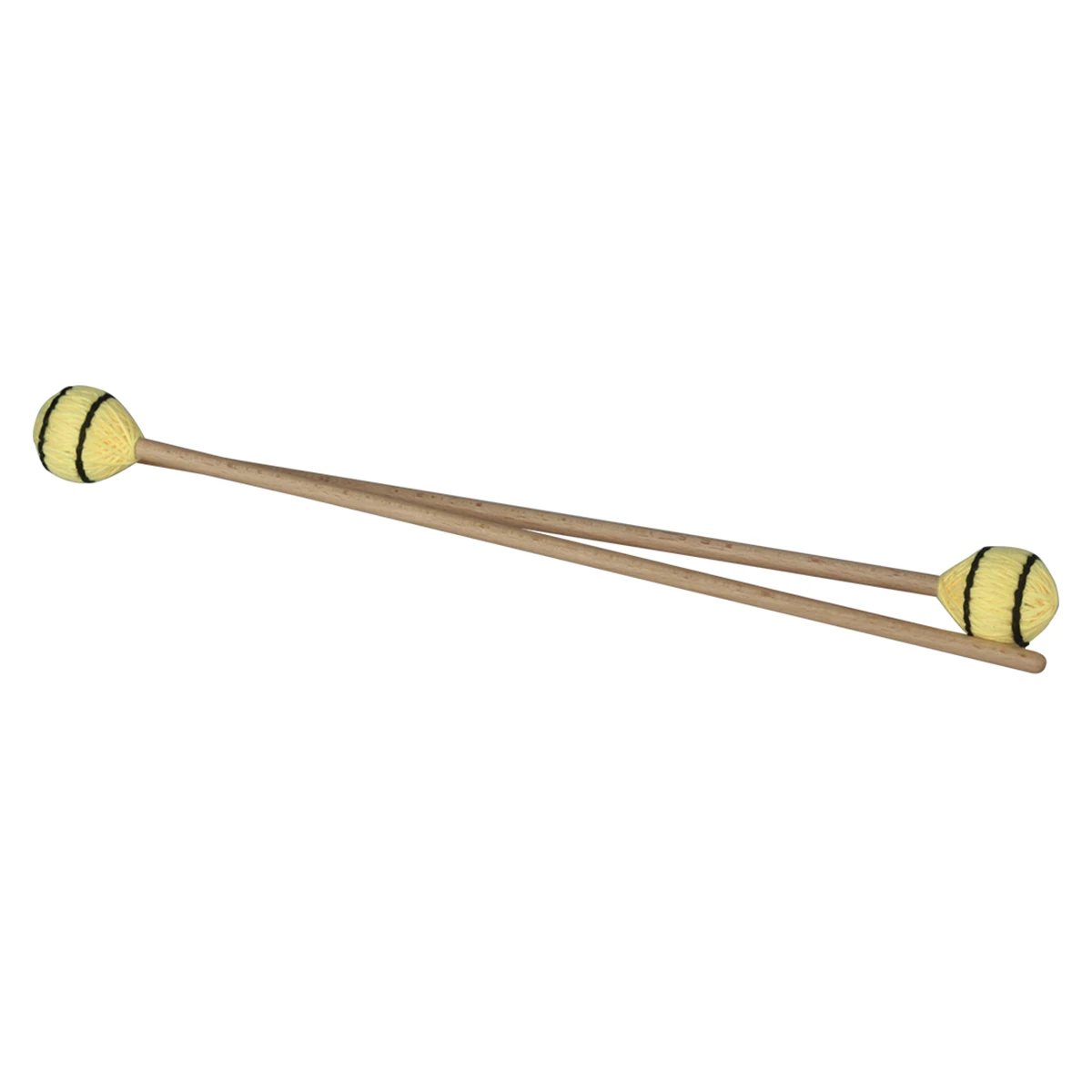 

2pcs Marimba Mallets Medium Hard Round Polished Beech Shafts Lightweight Synthetic Yarn Indoor Outdoor Use