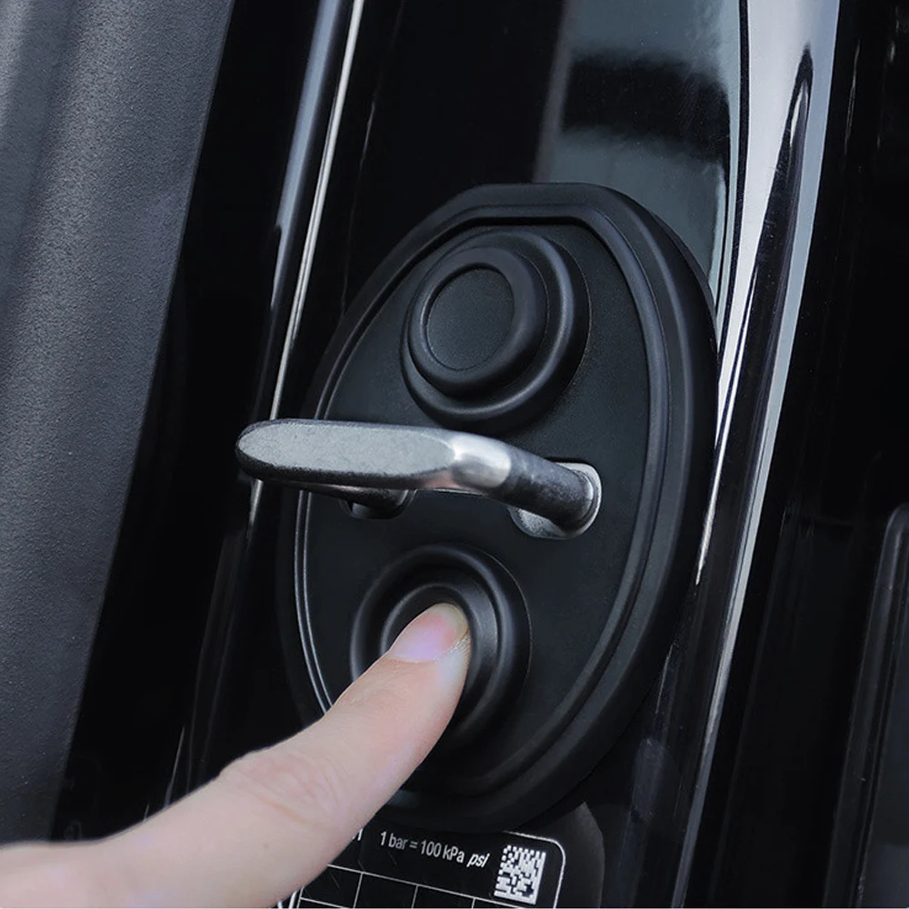 

4Pcs Silicone Car Door Lock Buckle Cover Mute Shock Absorber Protective Covers Absorbing Cushion Shockproof Car Door Latch Cover