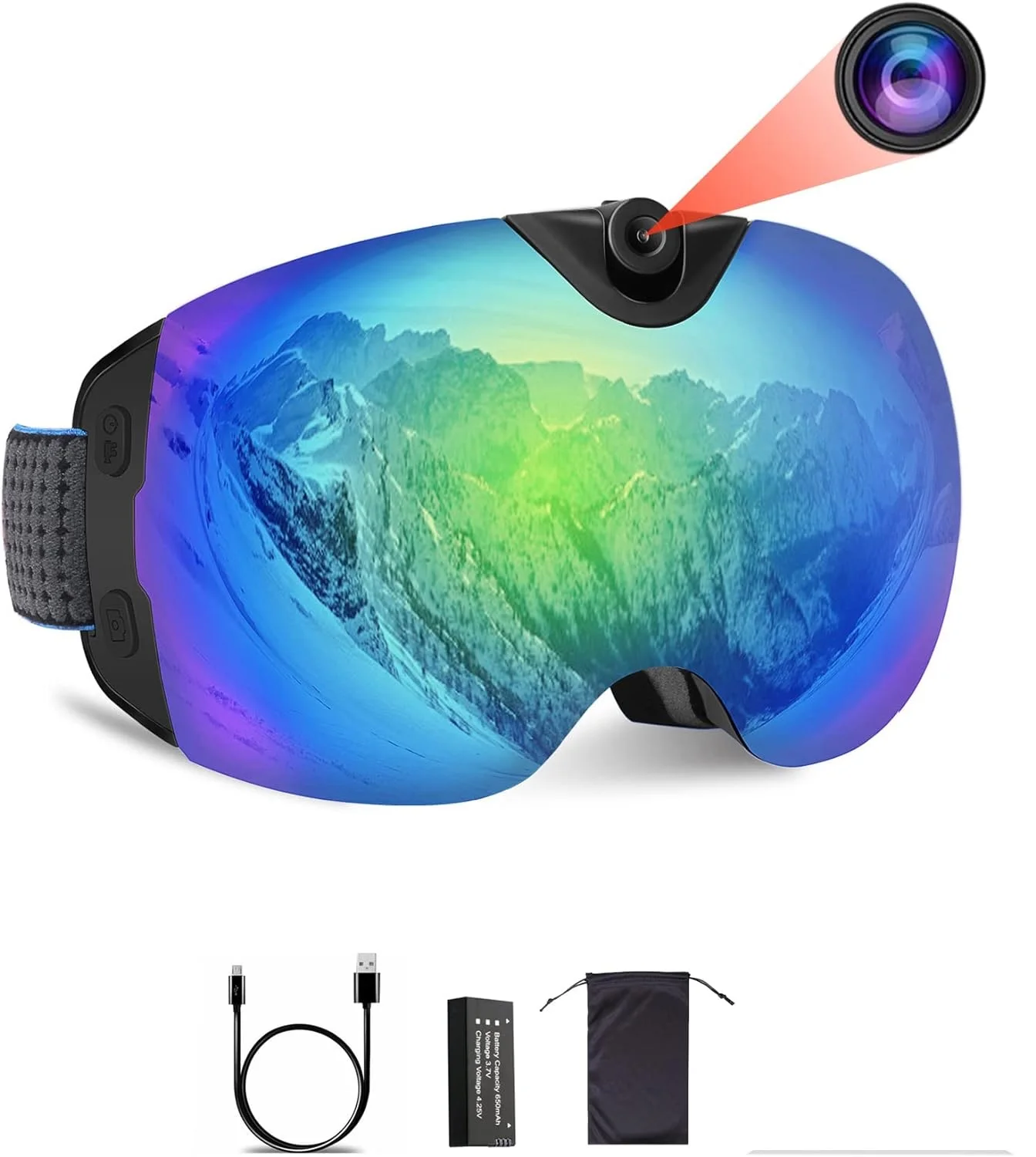 4K Wifi Ultra HD DV Wide-angle Degree Sports Action Camera Glasses Pov Video Recording Skiing Camera for Vlogging