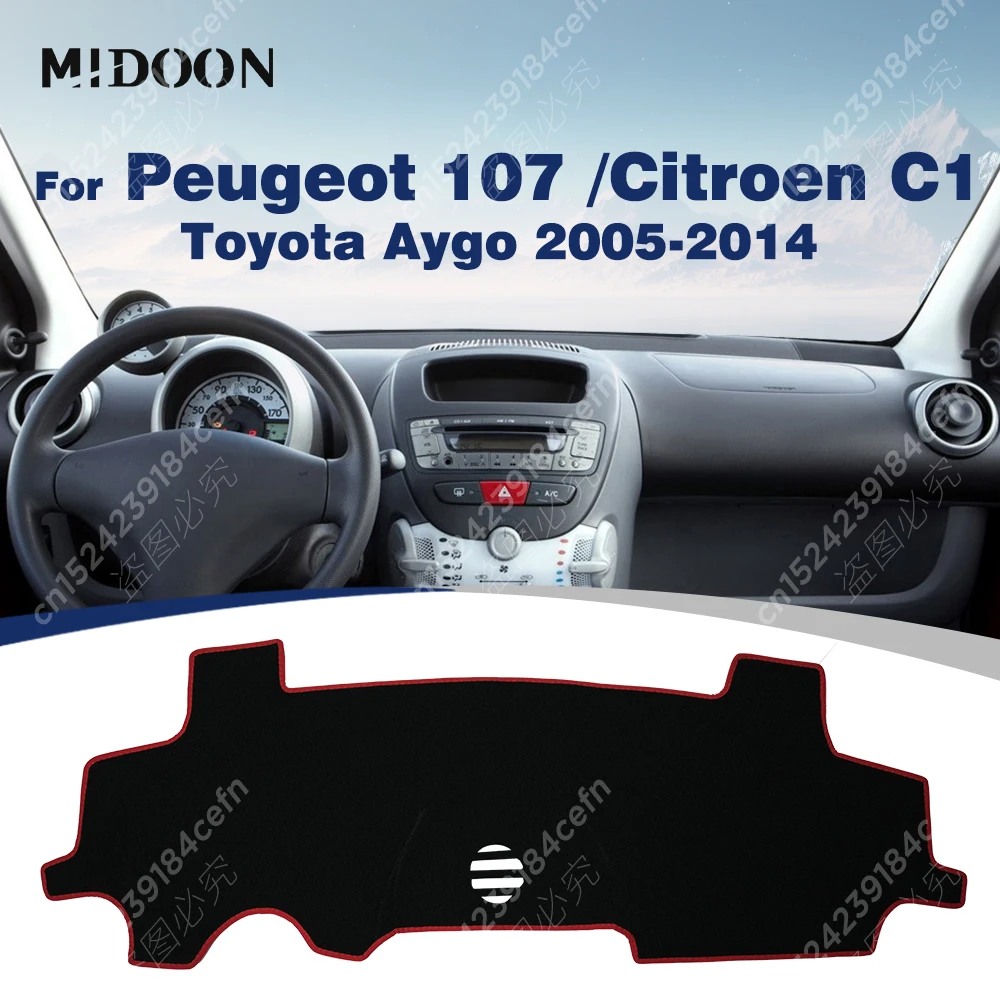 Car Dashboard Cover For Peugeot 107 /Citroen C1/ Toyota Aygo 2005-2014 06 07 08 09 10 11 12 13 Dash Mat Carpets Car Accessories