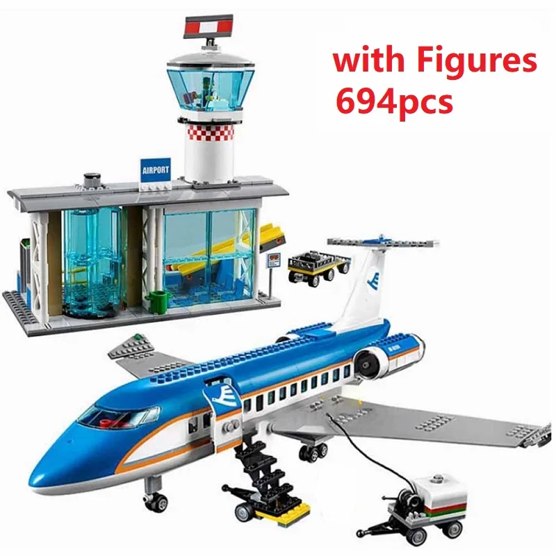 IN STOCK 82031 Airport Terminal Passenger Airplane Model Building Blocks 02043 Assemble kids toys educational