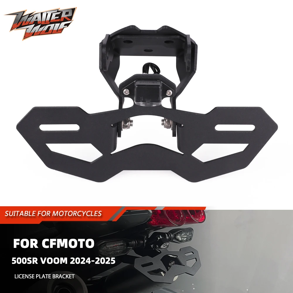 

Motorycle License Plate Bracket With Plate LightFor CFMOTO 500SR VOOM 2024-2025 Tail Tidy Fender Eliminator Registration Holder