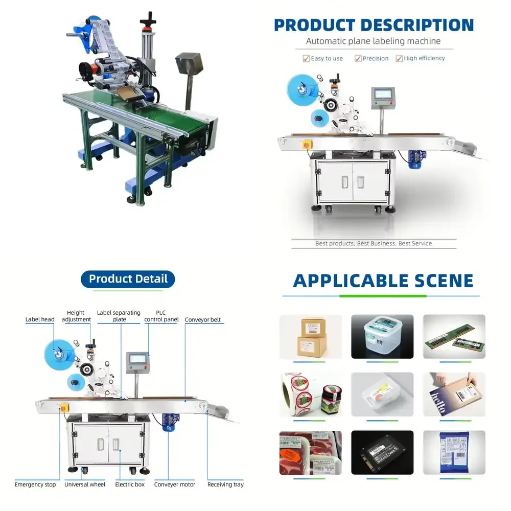 Small Express Automatic Labeling Machine for Bottles and Jars Flat Line Box Design for Small Spaces