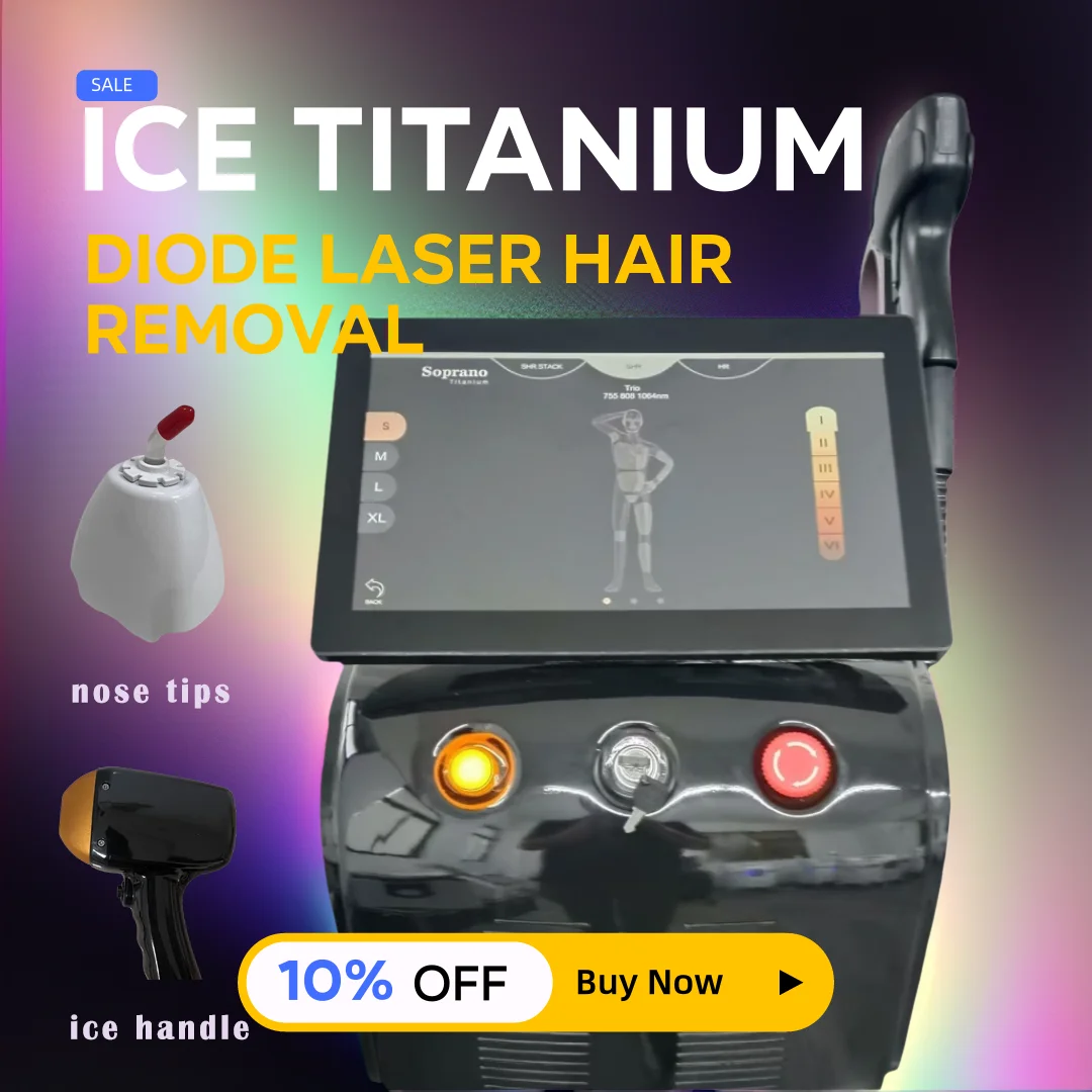Factory Dropshipping Portable Diode Laser 808nm Hair Removal Machine with 3 wavelength 1064 755 808nm Professional Epilation