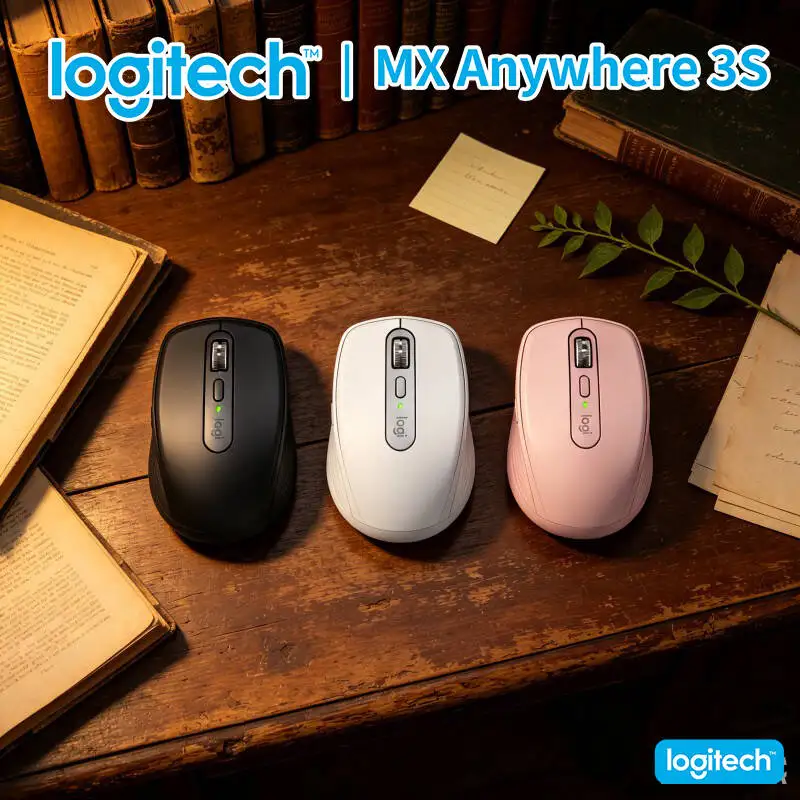 High-Precision MX Anywhere 3S - 8K DPI Tracking, USB-C Quick Charge, Silent Click, Ideal for Market Work & Outdoor Office
