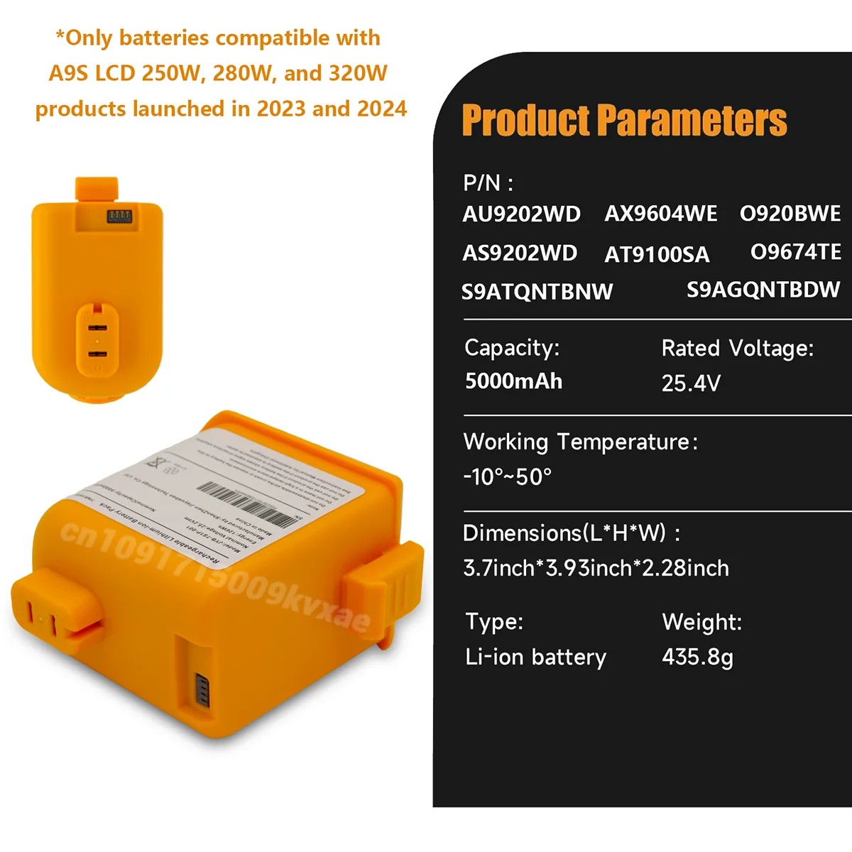 

for LG A9S LCD Vacuum Cleaner Replacement Battery 5000mAh Compatible with O9884GE O9884TE O9884WE O9888WE and EAC63382216 Models