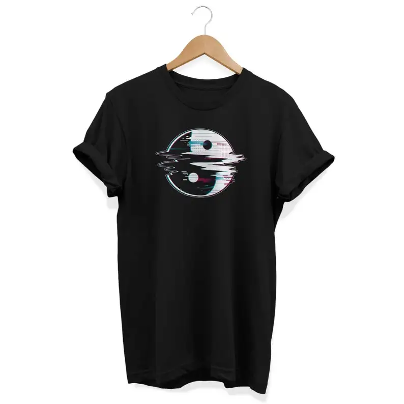 

Camiseta con falla de Yin Yang: camiseta grunge de vaporwave