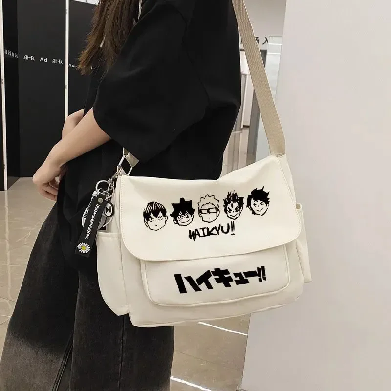 Anime Haikyuu!! Hinata Shoyo kageyama tobio Tsukishima Kei Cosplay Anime Canvas Messenger Bags Cartoon shoulder bag Xmas Gift