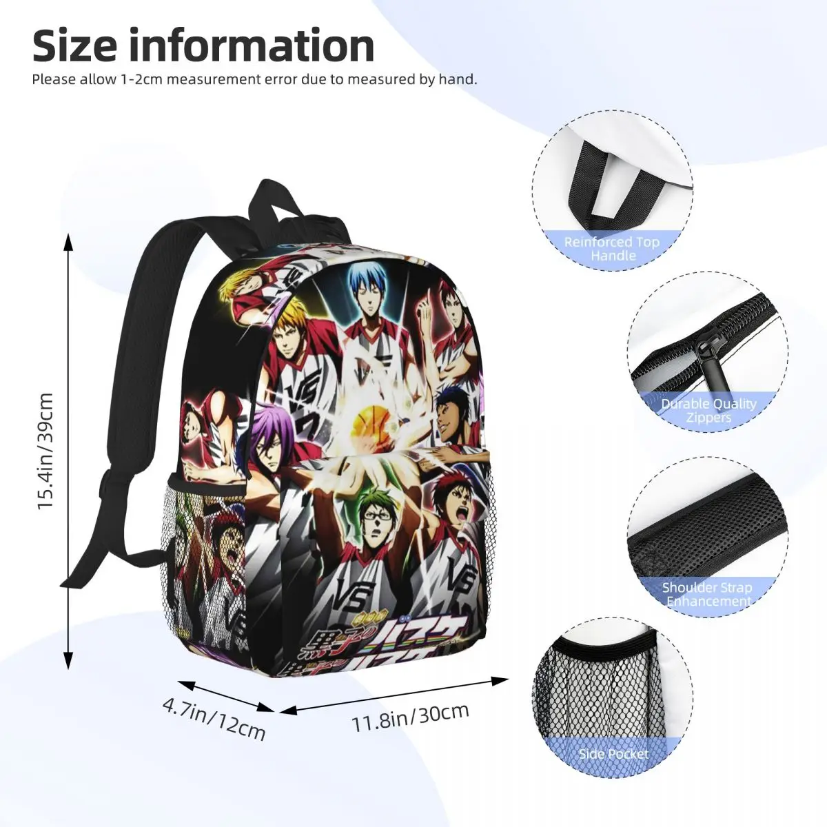 Harajuku Basketball Kuroko No Basket Basuke Kaijo Backpack Student BookBag School Bag Computer Shoulder Bags for Men Women