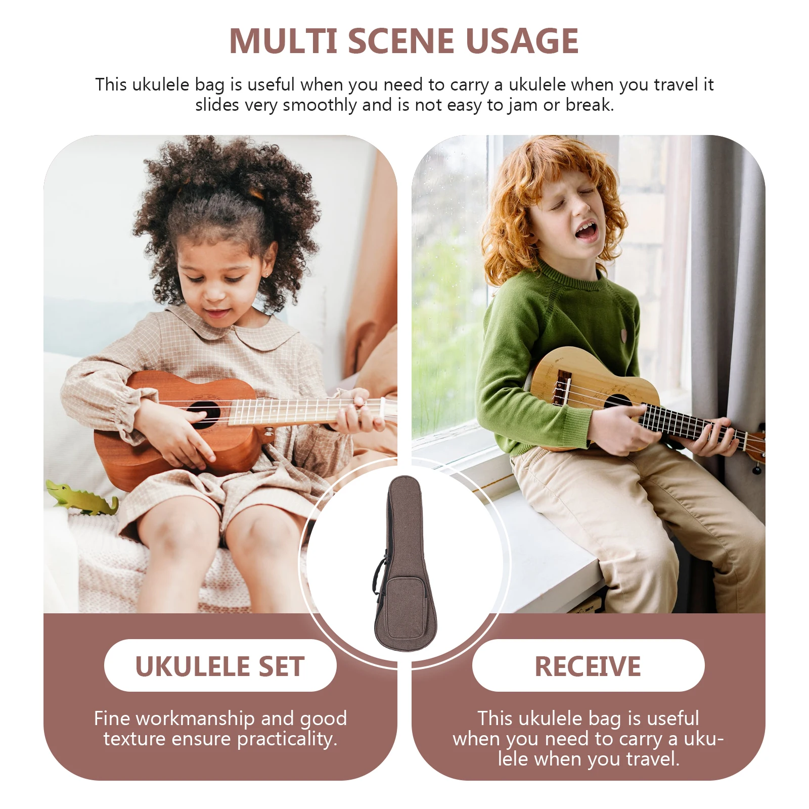 

Ukulele Bag Backpack Case Storage Portable Outdoor Creative Delicate Holder For Travel High Durability Smooth Zipper
