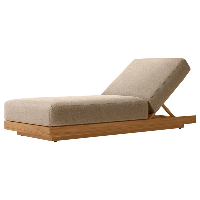 

Outdoor Solid Wood Lounger Bed Teak Beach Chair Garden