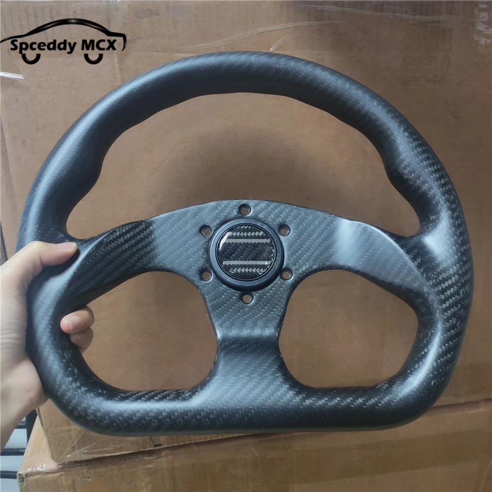 13inch D Shape Real Carbon Fiber Full 100% Car Sport Dry Carbon JDM Drift Steering Wheel 320mm