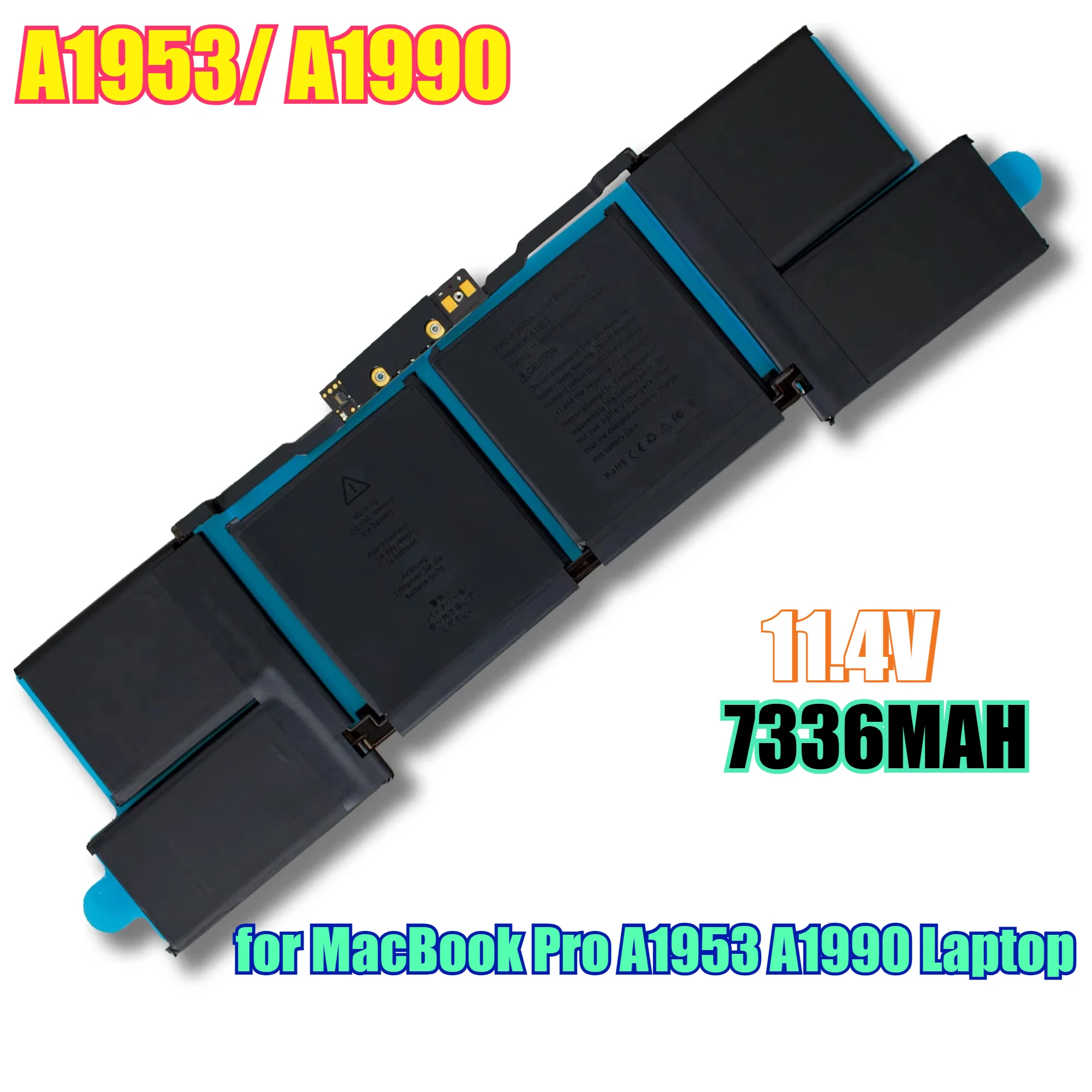 

7336mAh High Capacity Replacement Battery for MacBook Pro A1953 A1990 Laptop Genuine Li-ion Power with Overcharge Protection