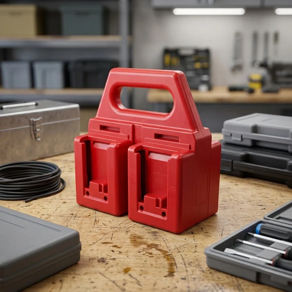 Red ABS 4 Slot For Battery Storage Stand Holder For 5150-Li-20-52 5150-Li-20-40 18V Lithium Tool Organizer Rack