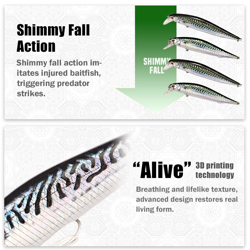 Воблер B&U Long Casting Sinking Minnow для морской рыбалки тонущий жесткий искусственная приманка с крючками BKK ловли баса и скумбрии