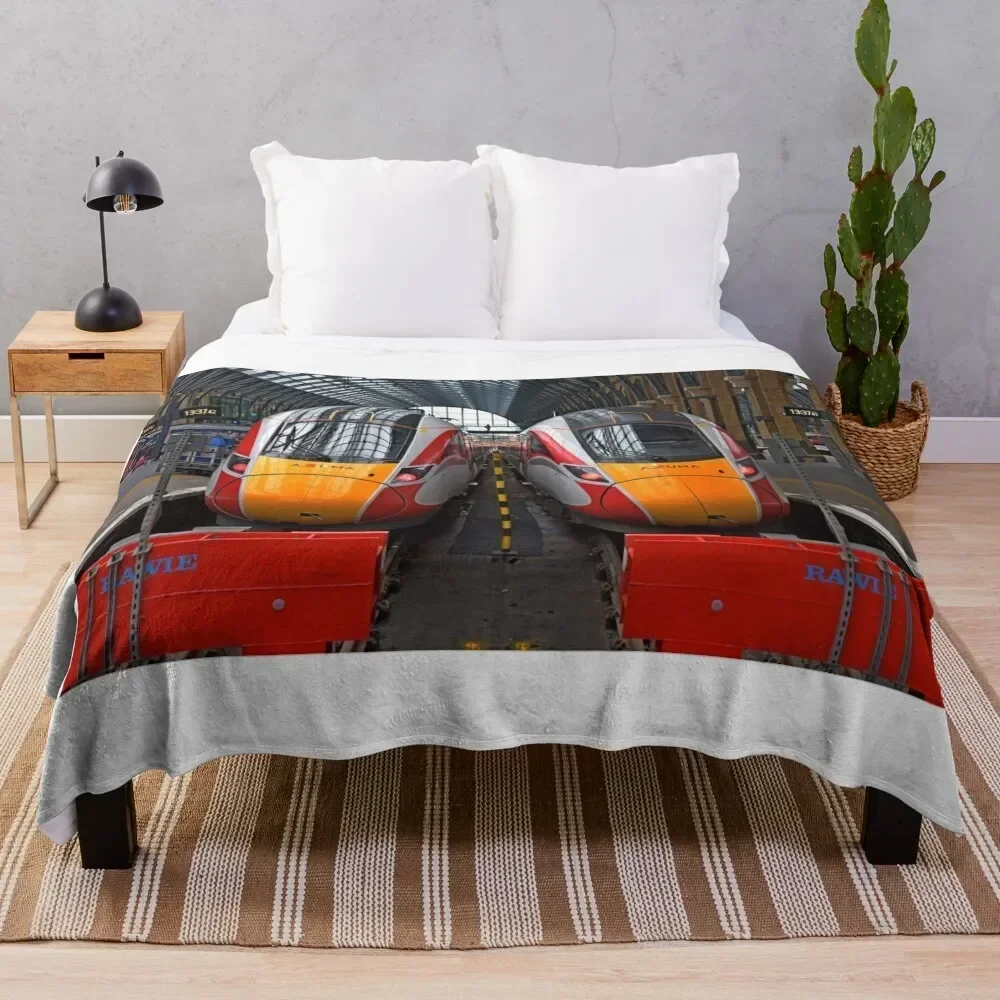 

LNER Azuma trains at Kings Cross Throw Blanket Compact Warm Blanket for Car Road Trip