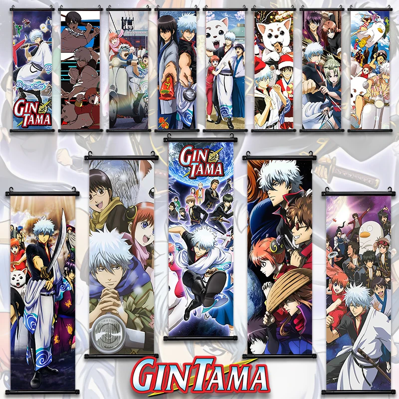 

Gintama Gintoki Scroll Sadaharu Kotarou Shinsuke Canvas Wall Hanging Painting Home Decor Anime Poster Wall Art Room Decoration